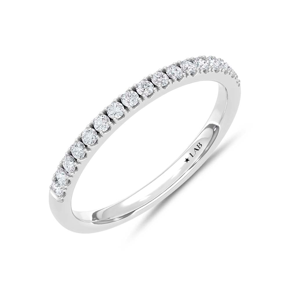 14K White Gold Lab Grown Round Diamond 1/4 Ct.Tw. Wedding Band