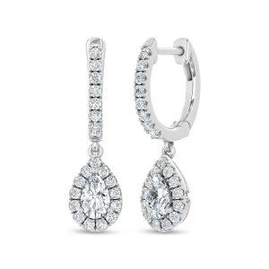 10K White Gold Lab Grown Diamond 1 Ct.Tw. Hoop Earrings