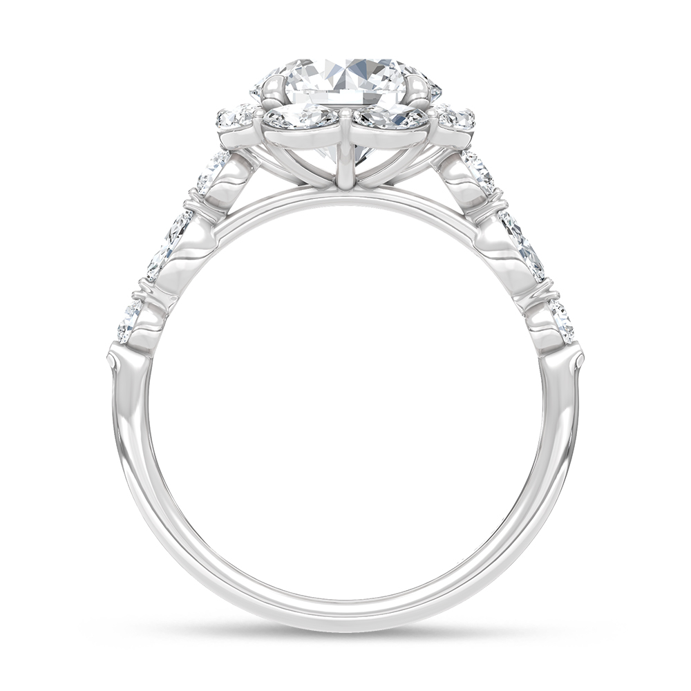 14K White Gold Lab Grown Diamond 2 5/8 Ct.Tw. Round Shape Engagement Ring (Center 2 ctw)