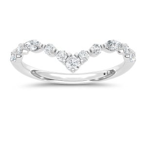 14K White Gold Lab Grown Diamond 3/8 Ct.Tw. Chevron Band
