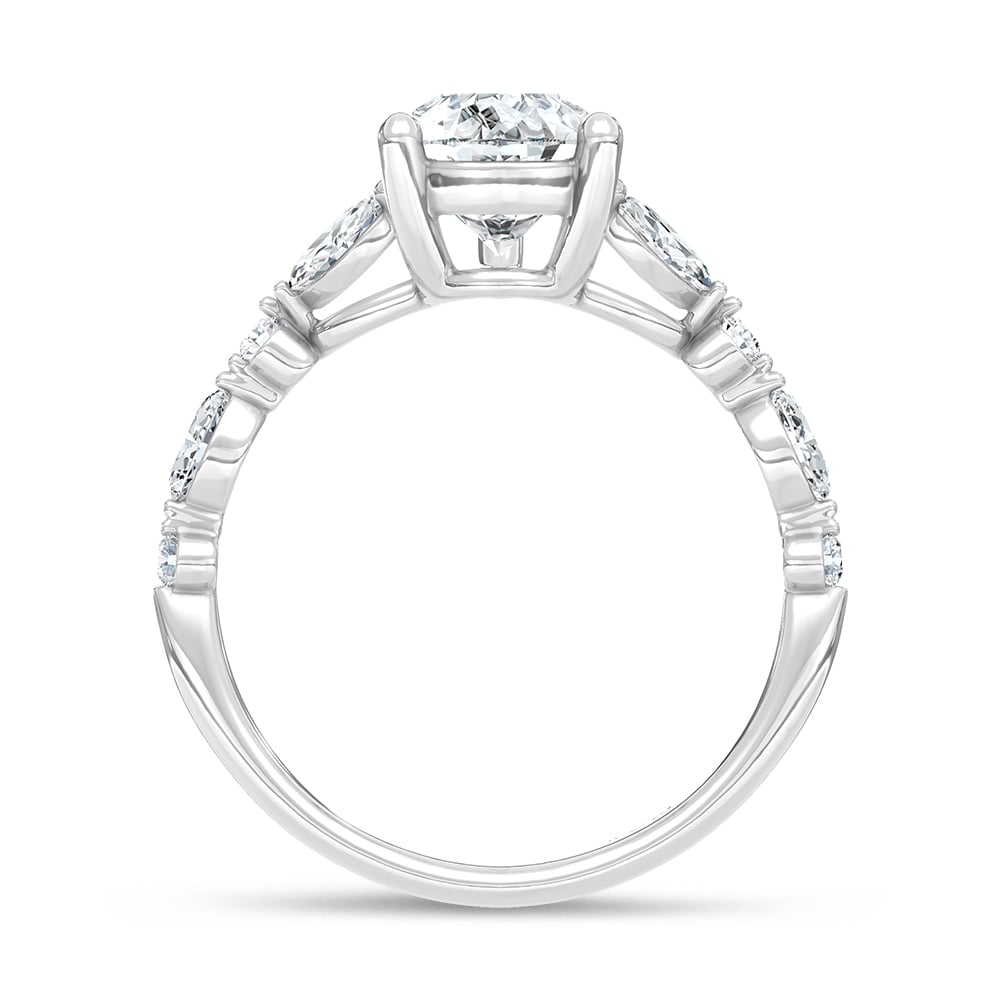 14K White Gold Lab Grown Diamond 2 1/2 Ct.Tw. Pear Shape Engagement Ring (Center 2 ctw)