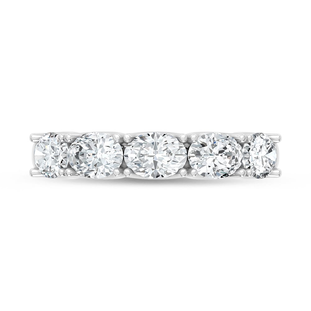 14K White Gold Lab Grown Diamond 2 Ct.Tw. Oval Shape East West Wedding Band