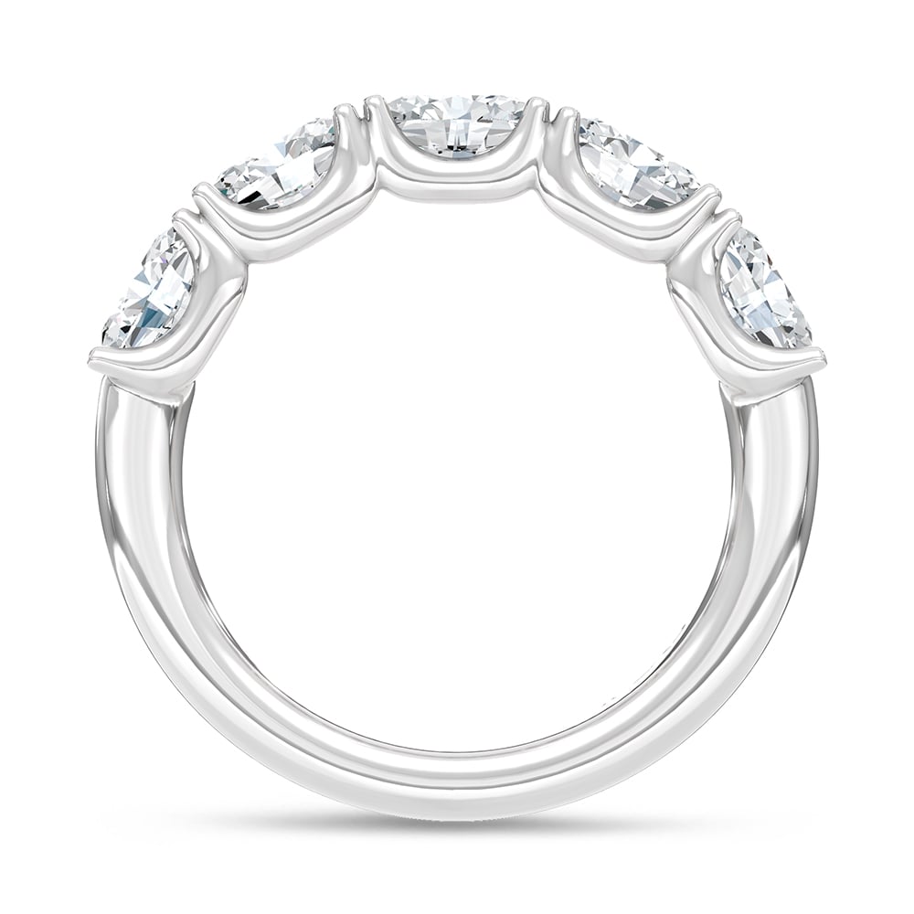 14K White Gold Lab Grown Diamond 2 Ct.Tw. Oval Shape East West Wedding Band