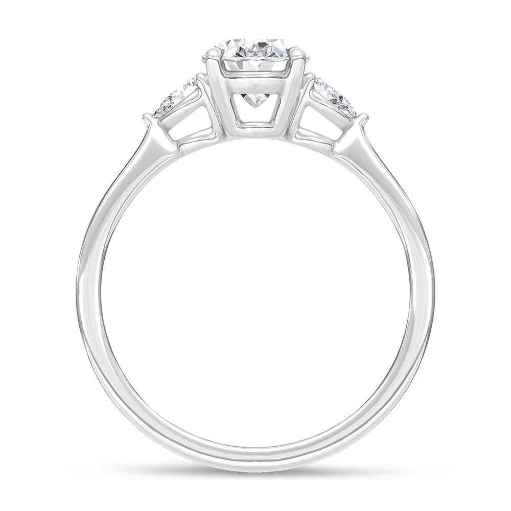 14K White Gold Lab Grown Diamond 1 1/5 Ct.Tw. Oval Shape Engagement Ring (IGI Certified Center 1ct Oval)