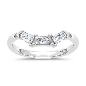 14K White Gold Lab Grown Diamond 3/8 Ct.Tw. Chevron Band