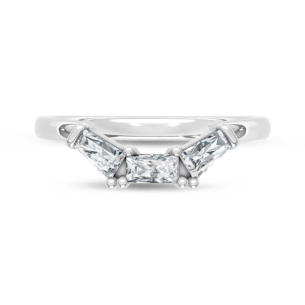14K White Gold Lab Grown Diamond 3/8 Ct.Tw. Chevron Band