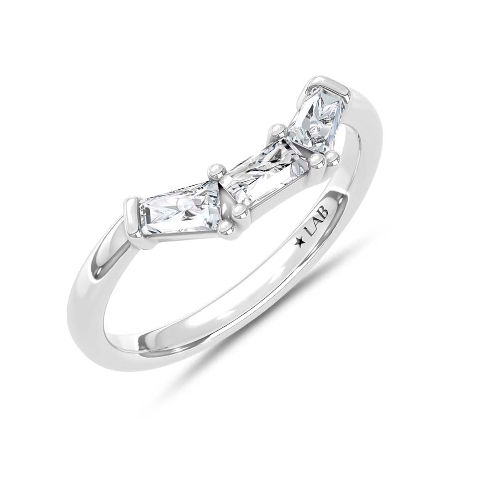 14K White Gold Lab Grown Diamond 3/8 Ct.Tw. Chevron Band
