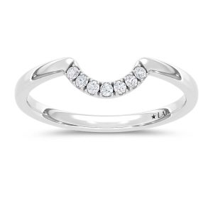 14K White Gold Lab Grown Round Diamond 3/4 Ct.Tw. Chevron Band