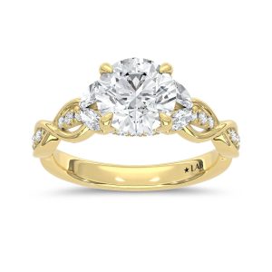 14K Yellow Gold Lab Grown Diamond 2 3/8 Ct.Tw. Round Shape Engagement Ring (Center 2 CT)
