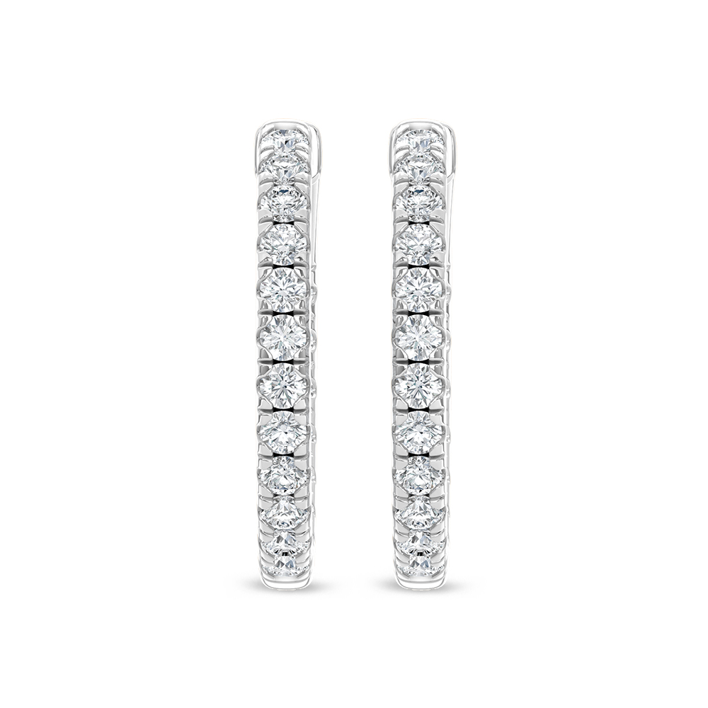 14K White Gold Lab Grown Diamond 5/8 Ct.Tw. Hoop Earrings