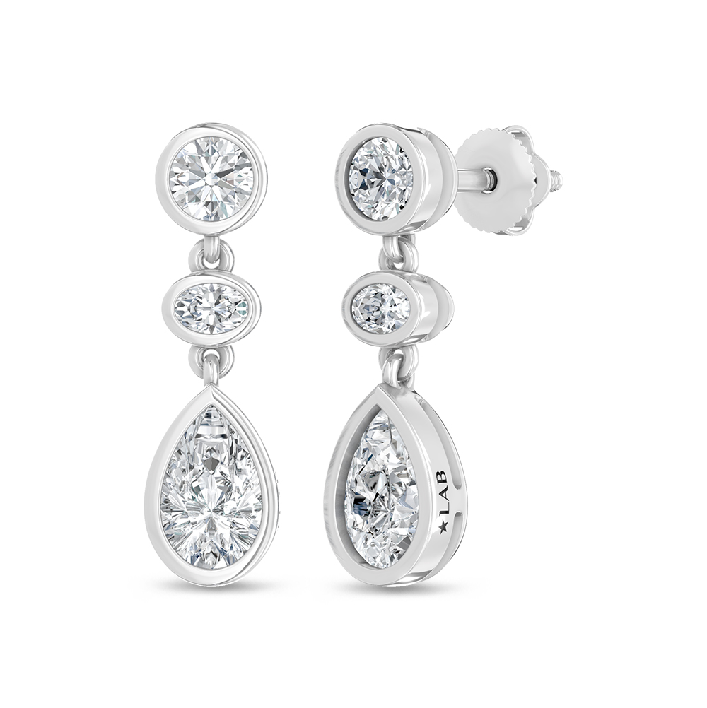 14K White Gold Lab Grown Diamond 1 1/2 Ct.Tw. Fashion Earrings