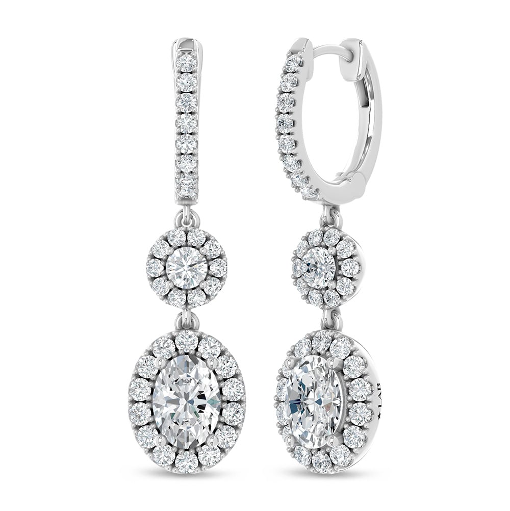 14K White Gold Lab Grown Diamond 2 3/4 Ct.Tw. Fashion Earrings