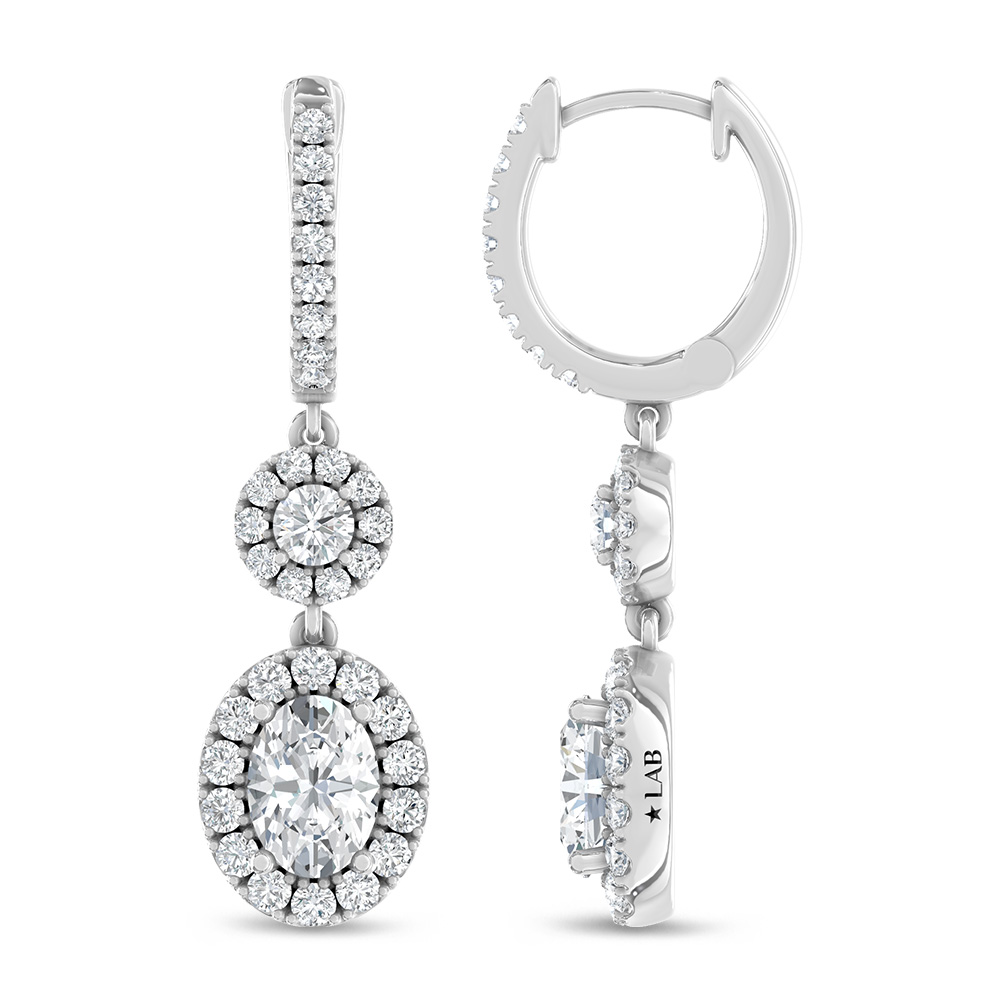 14K White Gold Lab Grown Diamond 2 3/4 Ct.Tw. Fashion Earrings