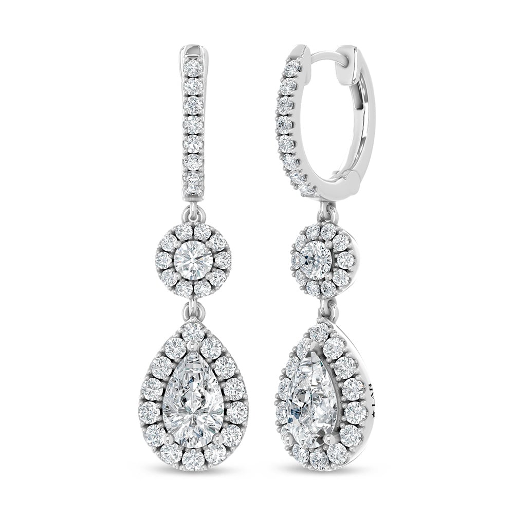 14K White Gold Lab Grown Diamond 2 3/4 Ct.Tw. Fashion Earrings