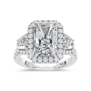 14K White Gold Lab Grown Diamond 5 1/2 Ct.Tw. Radiant Shape Engagement Ring (Center 4 CT)