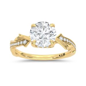 14K Yellow Gold Lab Grown Diamond 2 1/5 Ct.Tw. Round Shape Engagement Ring (Center 2 CT)