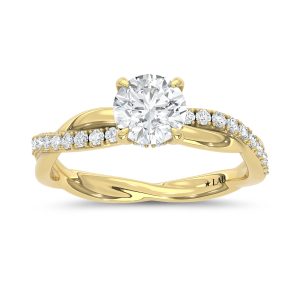 14K Yellow Gold Lab Grown Diamond 1 1/5 Ct.Tw. Round Shape Engagement Ring (Center 1 CT)