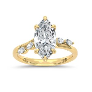 14K Yellow Gold Lab Grown Diamond 2 1/4 Ct.Tw. Marquise Shape Engagement Ring (Center 2 CT)