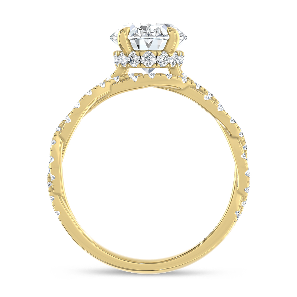 10K Yellow Gold Lab Grown Diamond 4 1/6 Ct.Tw. Oval Shape Bridal Ring (Center 3 Ctw)