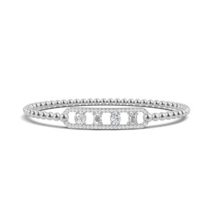 14K White Gold Lab Grown Diamond 1 Ct.Tw. Stretch Bangle