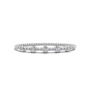 14K White Gold Lab Grown Diamond 1 7/8 Ct.Tw. Stretch Bangle