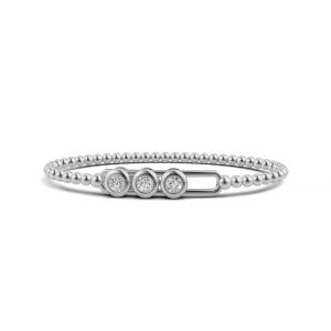 14K White Gold Lab Grown Diamond 3/4 Ct.Tw. Stretch Bangle