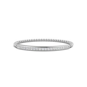 14K White Gold Lab Grown Diamond 1 1/2 Ct.Tw. Stretch Bangle