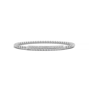 14K White Gold Lab Grown Diamond 1 1/3 Ct.Tw. Stretch Bangle