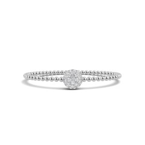 14K White Gold Lab Grown Diamond 1 1/3 Ct.Tw. Stretch Bangle