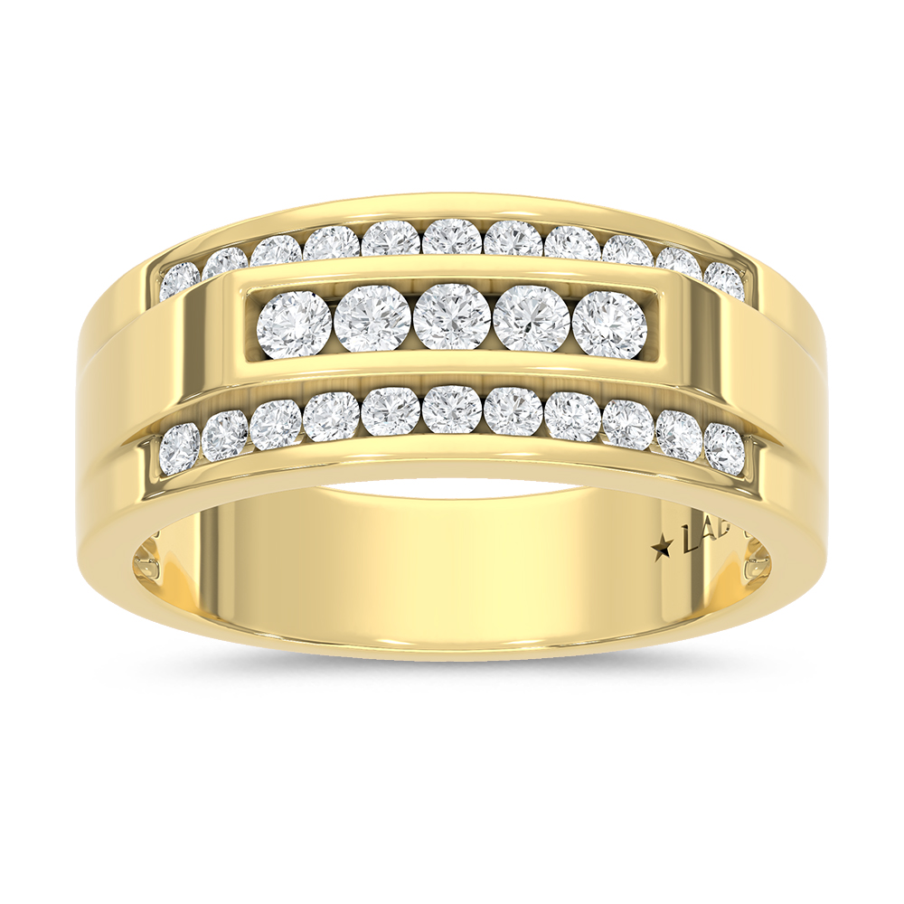 10K Yellow Gold Lab Grown Diamond 1/2 Ct.Tw. Mens Machine Band