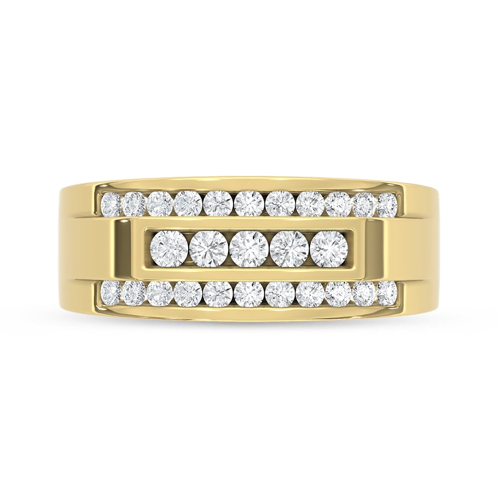 10K Yellow Gold Lab Grown Diamond 1/2 Ct.Tw. Mens Machine Band
