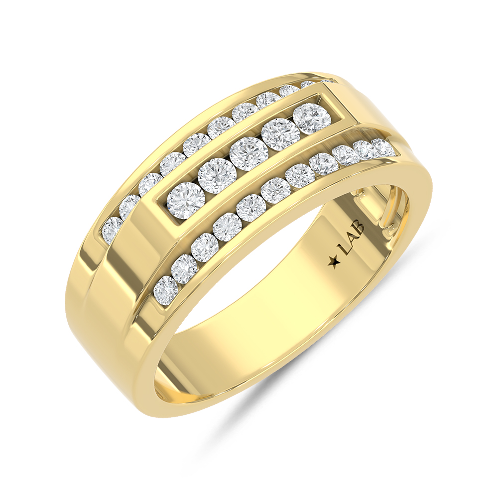 10K Yellow Gold Lab Grown Diamond 1/2 Ct.Tw. Mens Machine Band