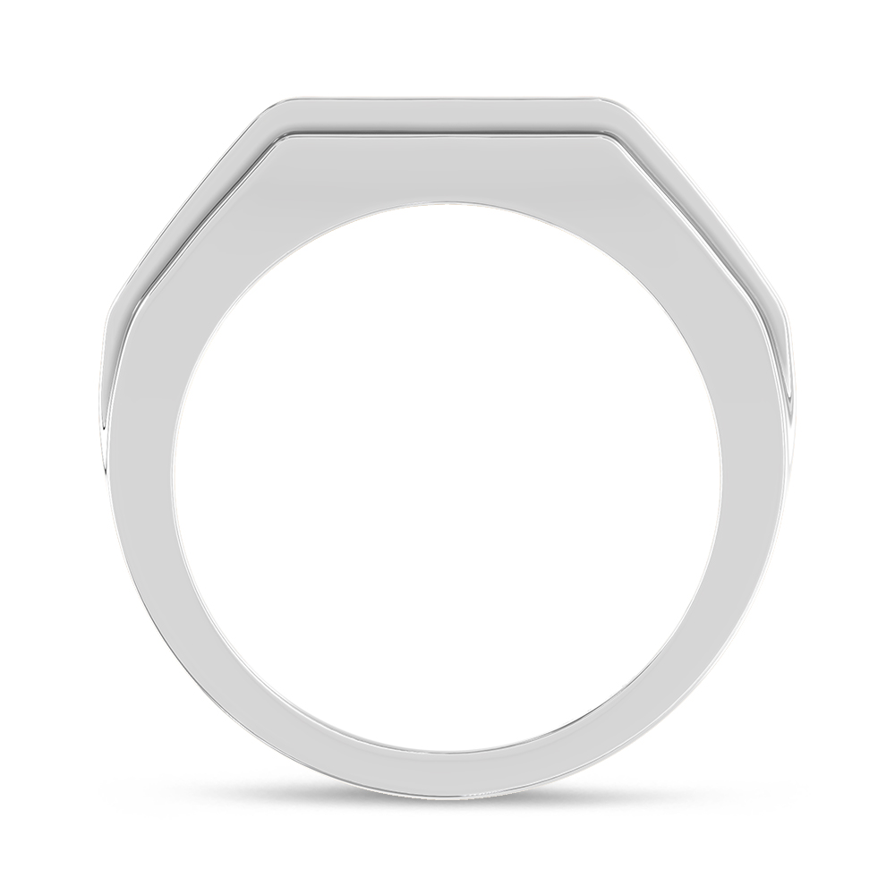 14K White Gold Lab Grown Diamond 1 Ct.Tw. Mens Machine Band
