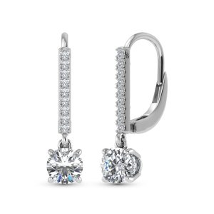 14K White Gold Lab Grown Diamond 5/8 Ct.Tw. VS2+ G+ Dangler Earrings