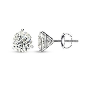 14K White Gold Lab Grown Diamond 2 Ct.Tw. IGI Certified VS F+ Martini Stud Earrings (Available in 2ct to 4ct)