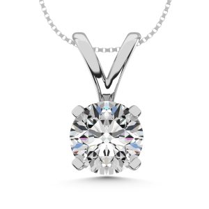 14K White Gold 1/5 Ct.Tw. Diamond Solitaire Pendant
