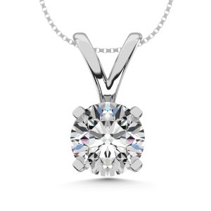 925 Silver Lab Grown Diamond 1/3 Ct.Tw. Solitaire Pendant