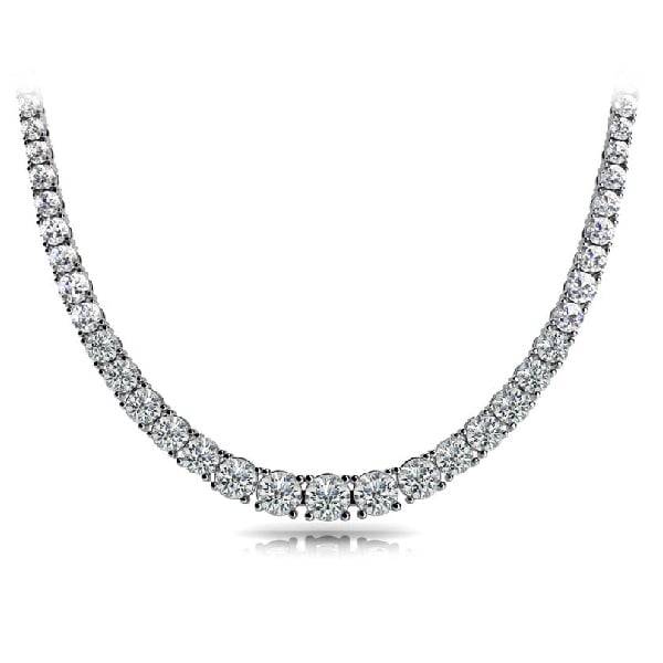 White Gold Four Prong Diamond Necklance