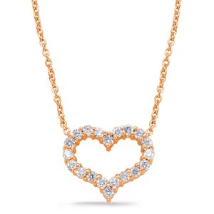 Rose Gold Diamond Heart Necklace