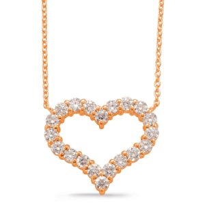 Rose Gold Diamond Heart Necklace