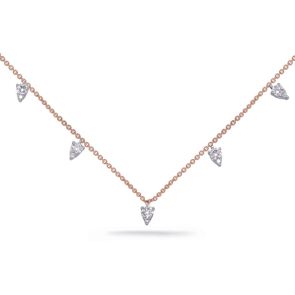 Rose & White Gold Diamond Necklace