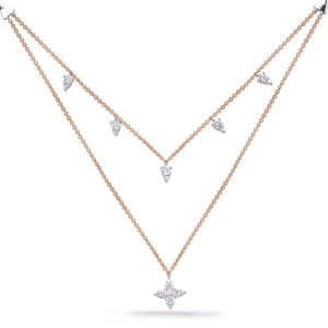 Rose & White Gold Diamond Necklace