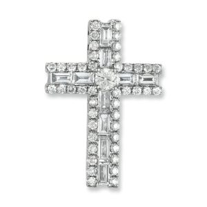 White Gold Diamond Cross