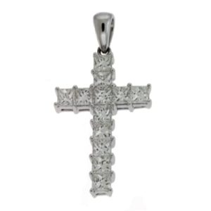 White Gold Diamond Cross Pendant