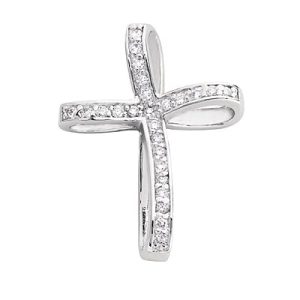 White Gold Diamond Cross