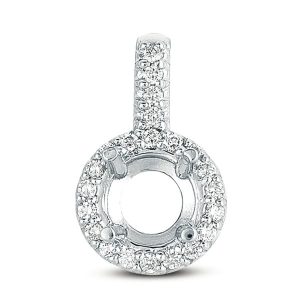 Diamond Pendant For 1ct Round Stone