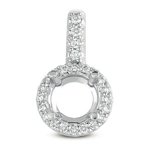 Diamond Pendant For 1.5ct Round Stone