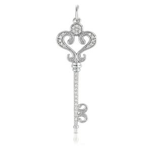 White Gold Key Charm 49mm