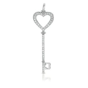 White Gold Key Charm 46mm