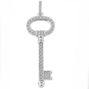 White Gold Key Charm 45mm
